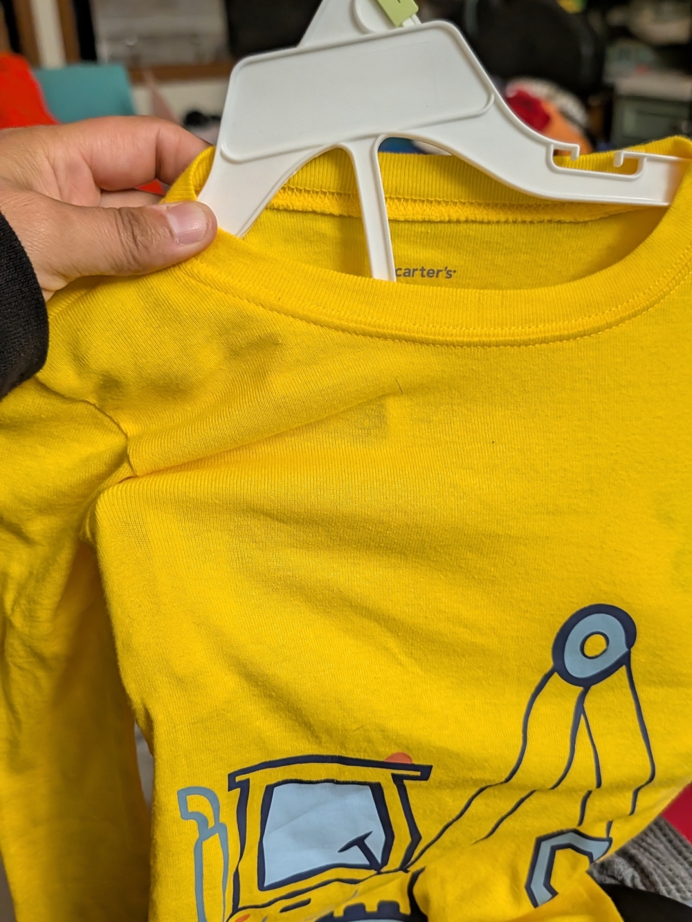 Carter's Yellow Long-Sleeve PJ Set with Excavator Graphic